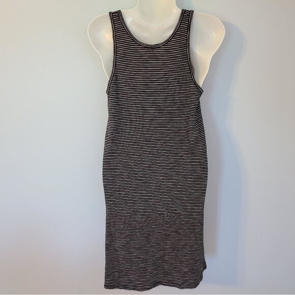 Madewell Dress Striped Sleeveless Scoop Neck Tank Top Dress Black Size Medium - Picture 2 of 12